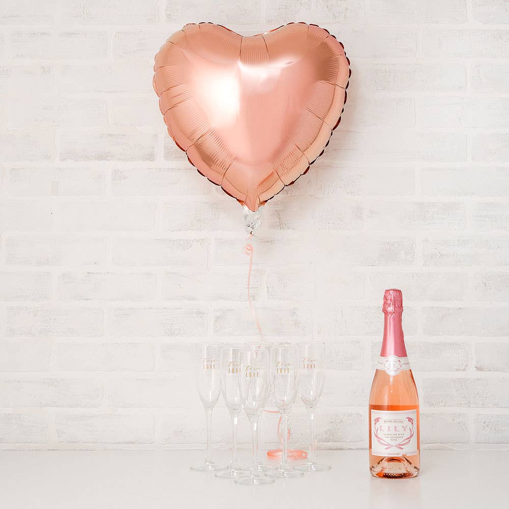 Mylar Foil Helium Balloon Decoration - 18" Rose Gold Heart