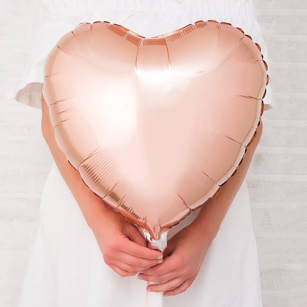 Mylar Foil Helium Balloon Decoration - 18" Rose Gold Heart