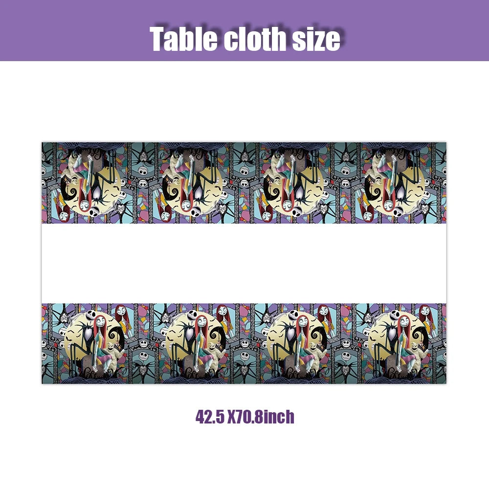 Nightmare Theme Party Tableware Set Christmas Nightmare Tablecloth, Plates and Napkins Nightmare Party Supplies before Christmas Birthday Party Decorations