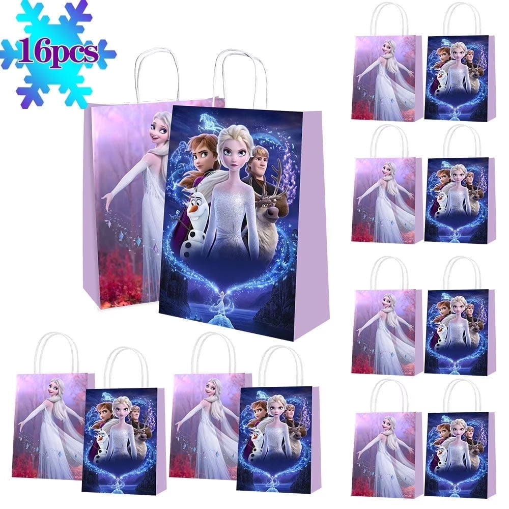 16Pcs Princess Party Favors Bags Birthday Party Supplies Animation Goodie Paper Bags Candy Bags Party Gift Bags for Girls Birthdays Baby Shower School Classroom Rewards Prizes