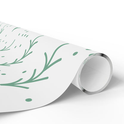Mint Christmas Tree Wrapping Paper Roll – Minimal Floral Gift Wrap