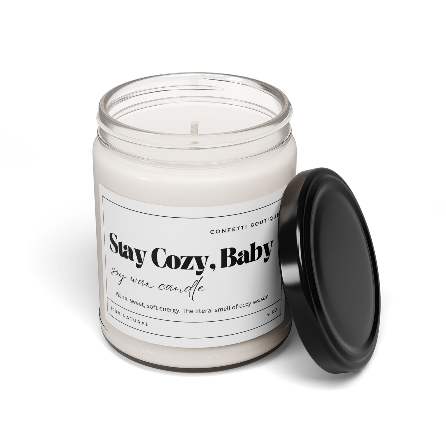 Stay Cozy Baby soy candle, 9oz jar | cozy scent