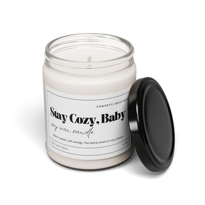 Stay Cozy Baby soy candle, 9oz jar | cozy scent