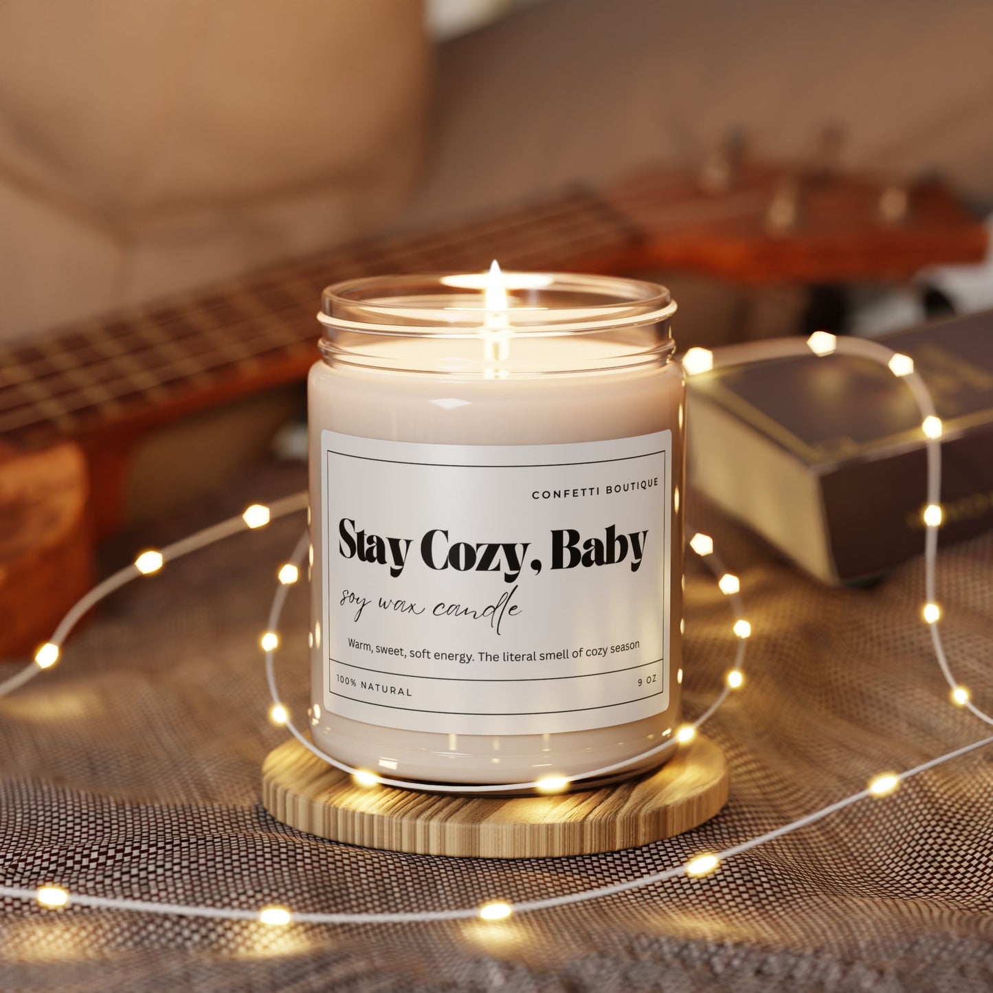 Stay Cozy Baby soy candle, 9oz jar | cozy scent