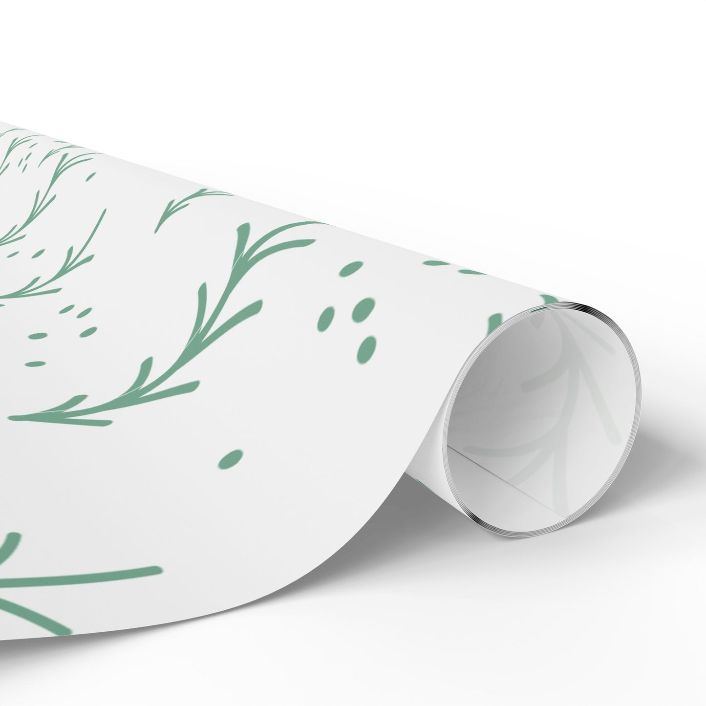 Mint Christmas Tree Wrapping Paper Roll – Minimal Floral Gift Wrap