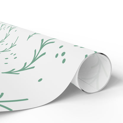 Mint Christmas Tree Wrapping Paper Roll – Minimal Floral Gift Wrap