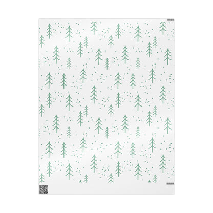 Mint Christmas Tree Wrapping Paper Roll – Minimal Floral Gift Wrap