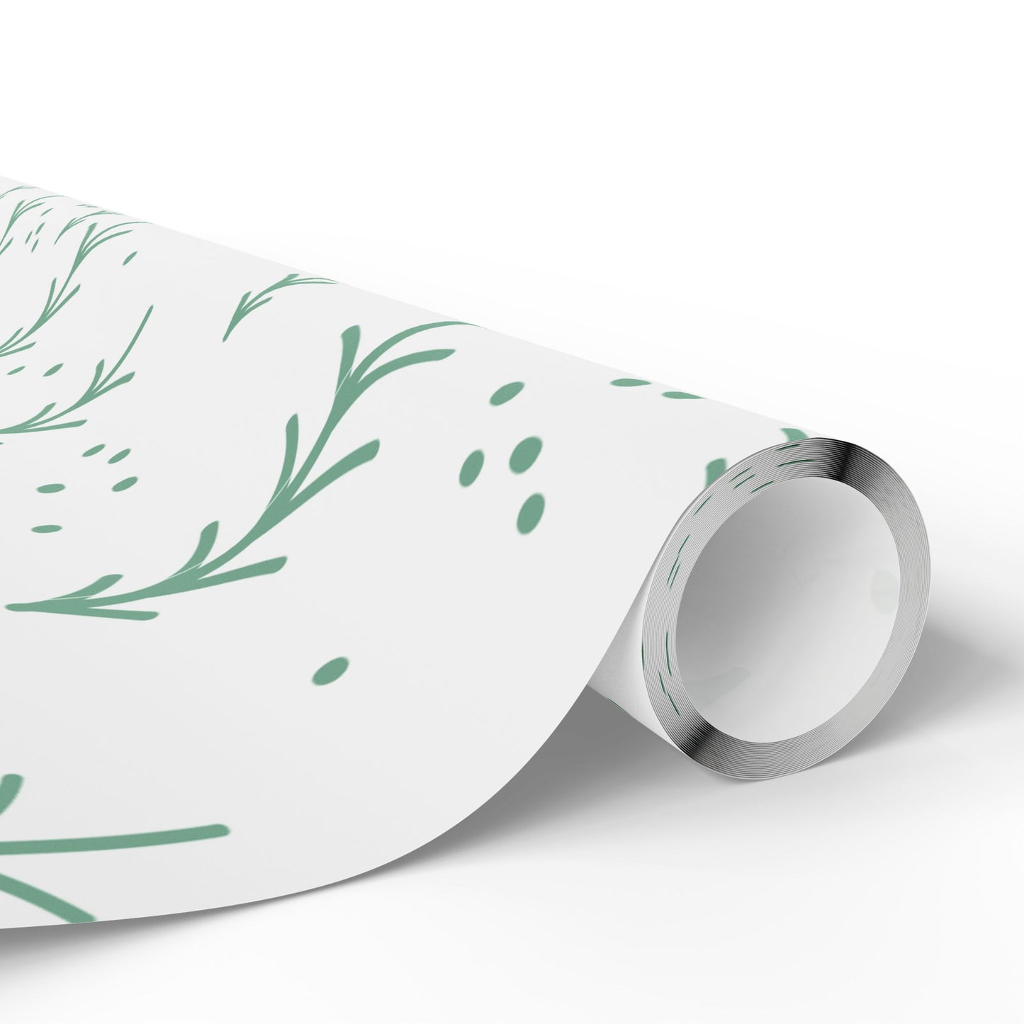 Mint Christmas Tree Wrapping Paper Roll – Minimal Floral Gift Wrap