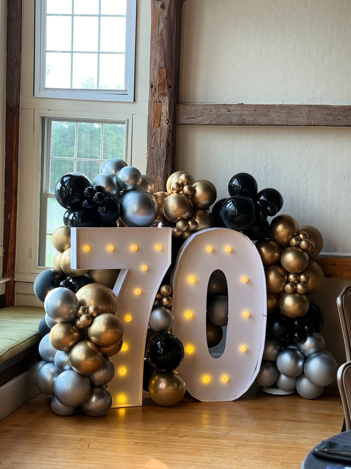 Deluxe Balloon Garland & Double Marquee Number Package – Perfect for Milestone Birthdays & Events