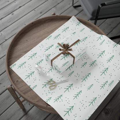 Mint Christmas Tree Wrapping Paper Roll – Minimal Floral Gift Wrap