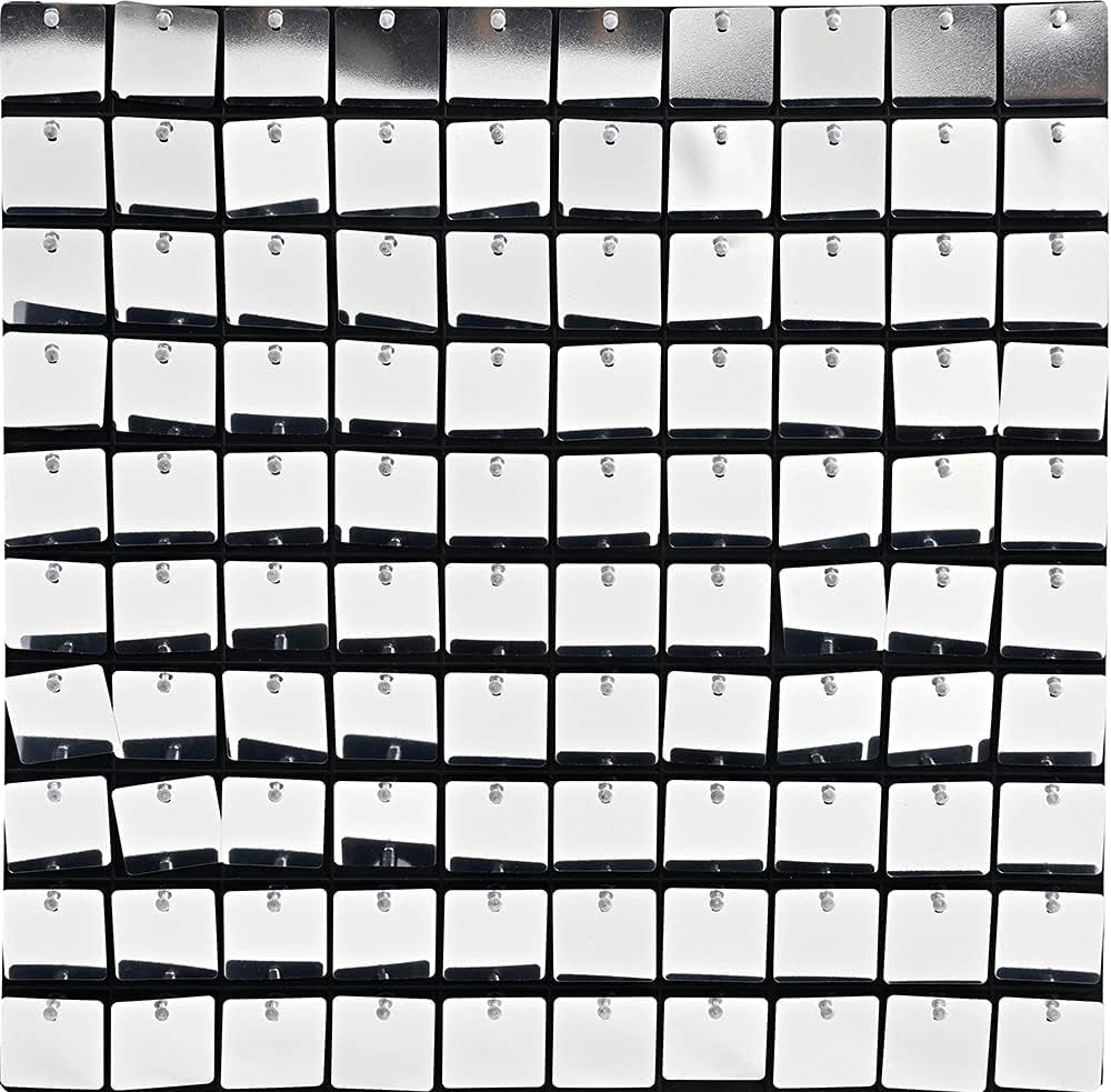 Shimmer Wall Panels,Sequins Backdrop,15 Panels,Great for Events,Home Decoration,Birthday Party (Silver)