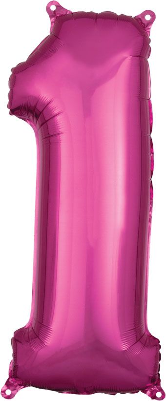 Pink Number One Foil Balloon 26"