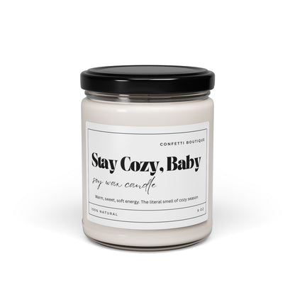 Stay Cozy Baby soy candle, 9oz jar | cozy scent