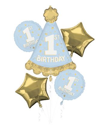 🎉 1st Birthday Grab-N-Go Helium Balloon Bundle