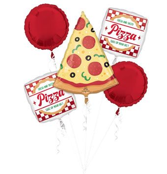 🍕 Pizza Party Balloon Set — Shipped Uninflated