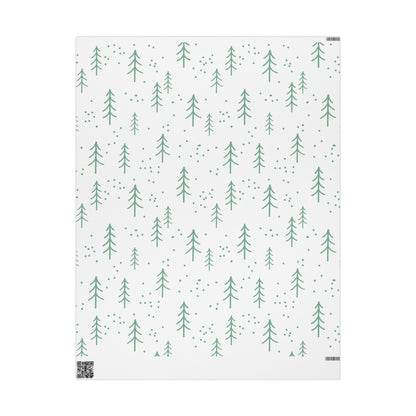 Mint Christmas Tree Wrapping Paper Roll – Minimal Floral Gift Wrap