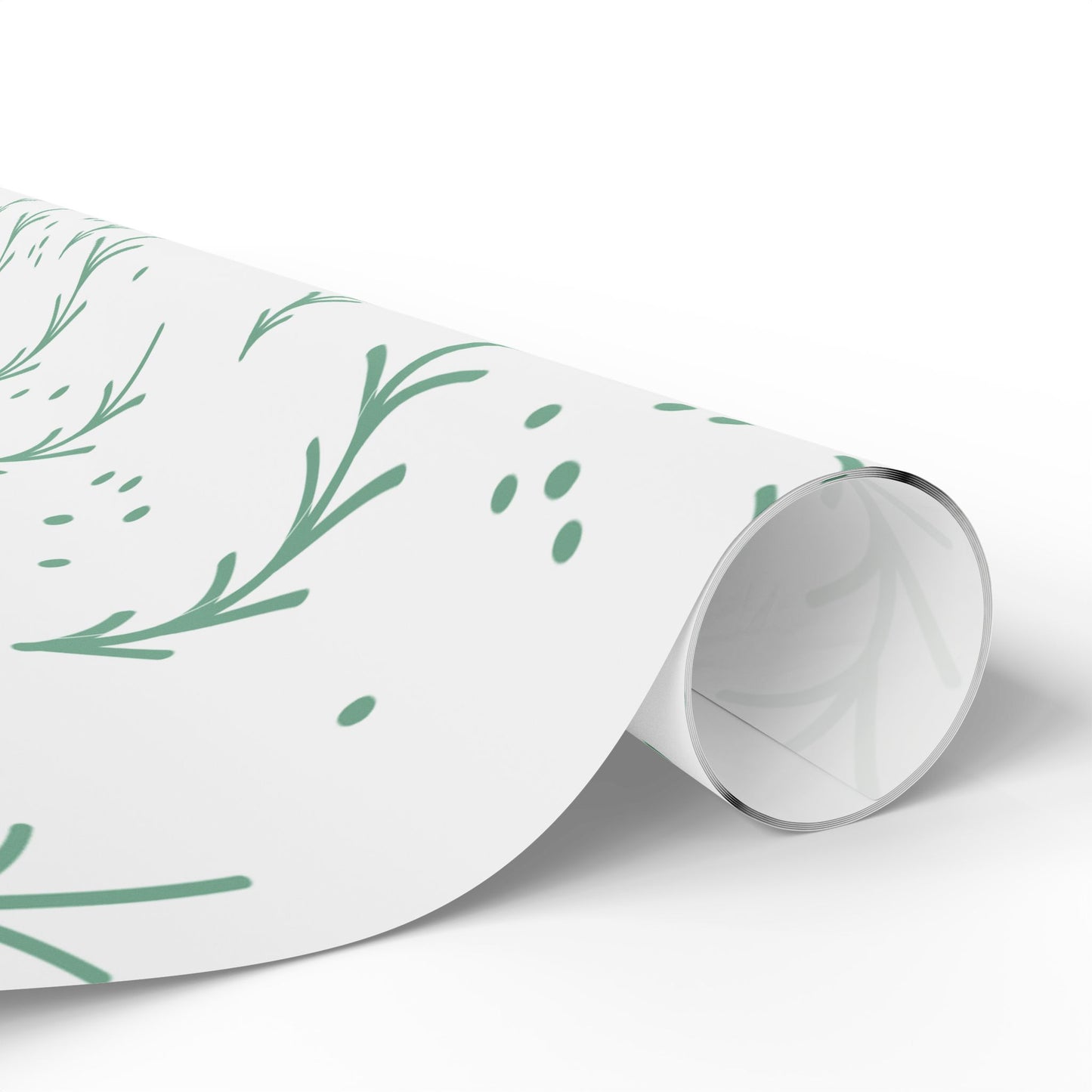 Mint Christmas Tree Wrapping Paper Roll – Minimal Floral Gift Wrap