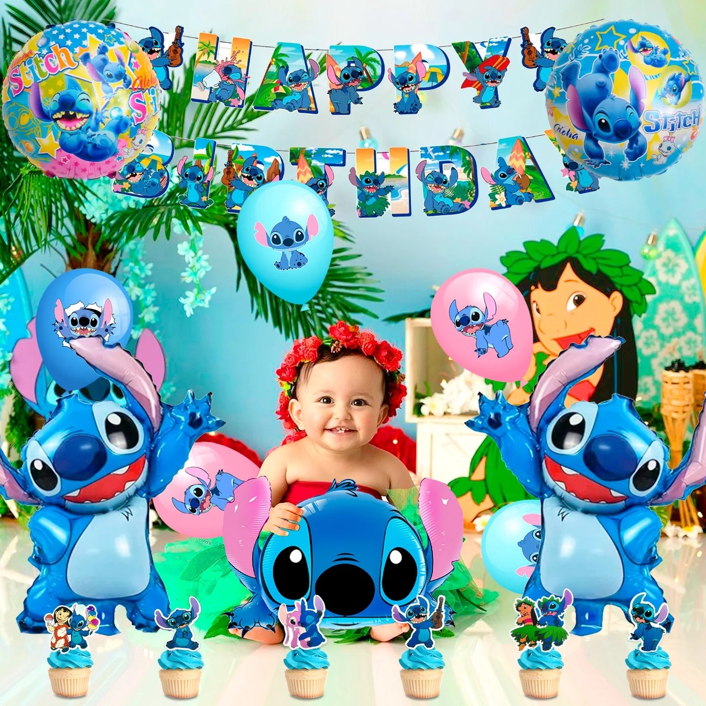 Cartoon Party Supplies,Cartoon Birthday Decorations&Cartoon and Angel Birthday Tableware Set - Cartoon Birthday Party Balloons Banner&Cartoon Party Plates Napkins Etc Cartoon Birthday Party Supplies