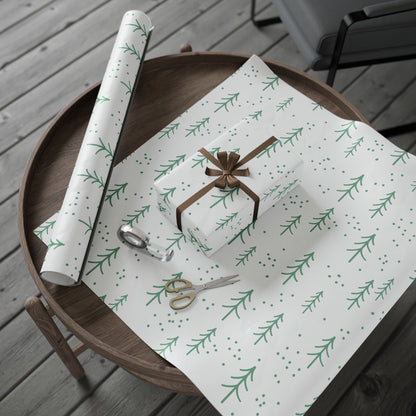 Mint Christmas Tree Wrapping Paper Roll – Minimal Floral Gift Wrap