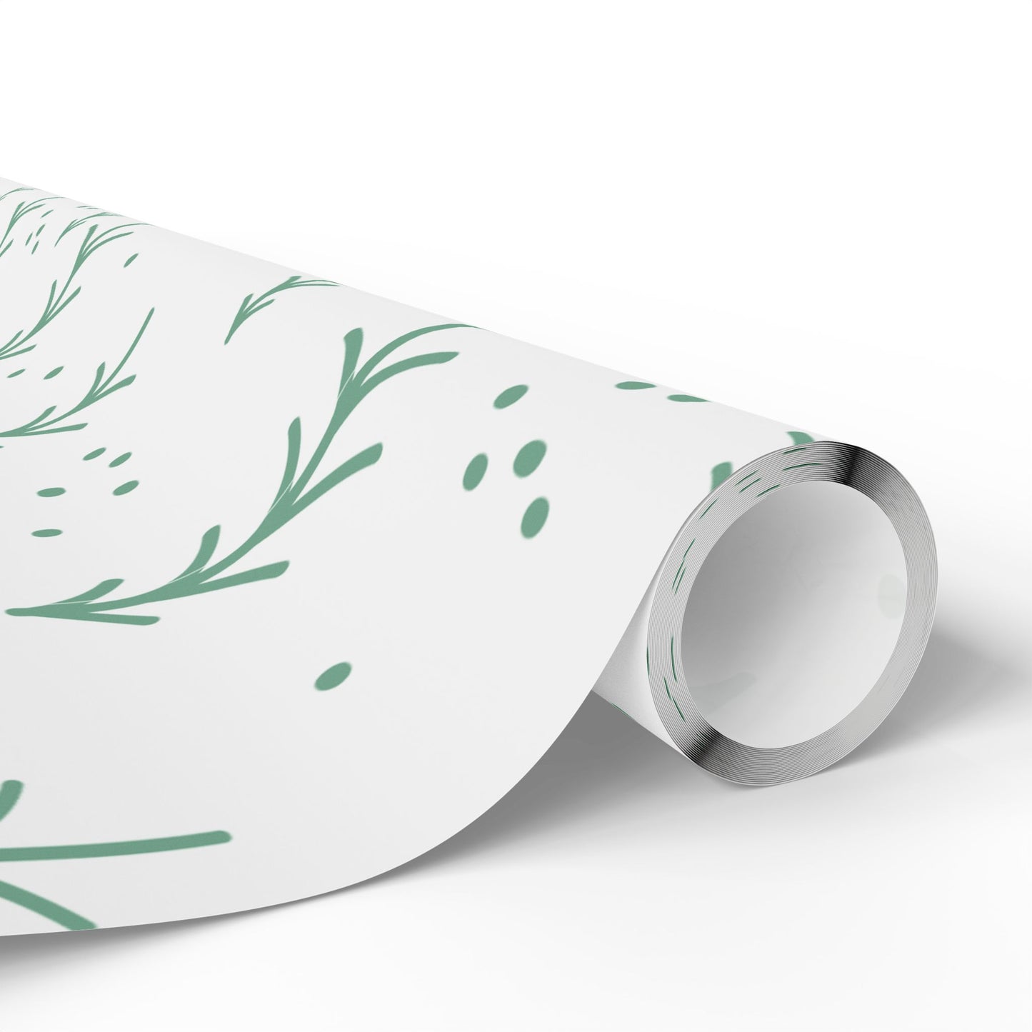 Mint Christmas Tree Wrapping Paper Roll – Minimal Floral Gift Wrap