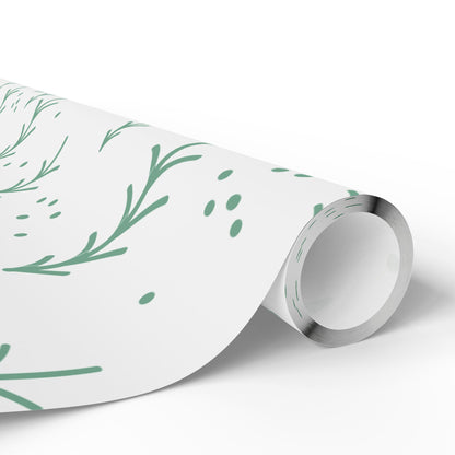 Mint Christmas Tree Wrapping Paper Roll – Minimal Floral Gift Wrap