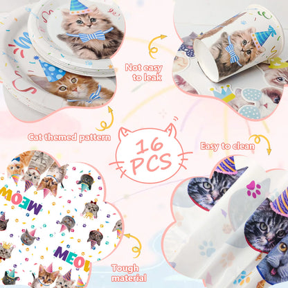 Cat Birthday Party Supplies,93pcs Birthday Decorations