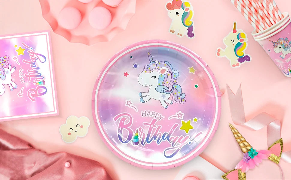 Unicorn Birthday Party Supplies,116pcs