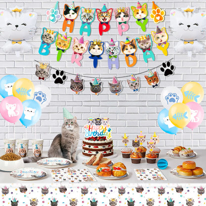 Cat Birthday Party Supplies,93pcs Birthday Decorations