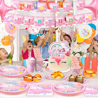 Unicorn Birthday Party Supplies,116pcs