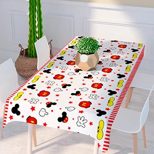 Cartoon Birthday Party Supplies,141pcs Cartoon Birthday Tableware Set - Cartoon Plates Napkins Cups and Mickey Themed Tablecloth