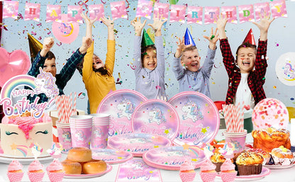 Unicorn Birthday Party Supplies,116pcs