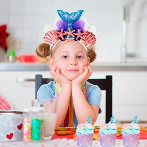 Mermaid Party Supplies and Decorations,202pcs/Serves 16 Decorations&Tableware Set-Party Plates Cups Tablecloth&Balloons Banner
