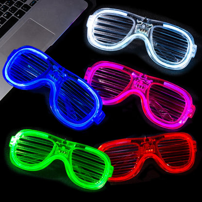 12/25 PCS LED Light Up Glasses Bulk 5 Colors Glow Glasses Glow in The Dark Party Supplies Neon Party Favors for Wedding Birthday