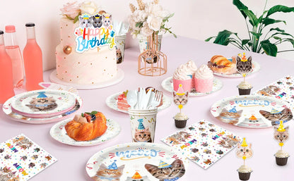 Cat Birthday Party Supplies,93pcs Birthday Decorations