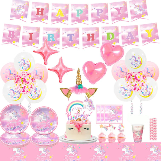 Unicorn Birthday Party Supplies,116pcs