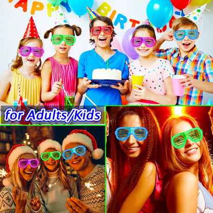 12/25 PCS LED Light Up Glasses Bulk 5 Colors Glow Glasses Glow in The Dark Party Supplies Neon Party Favors for Wedding Birthday