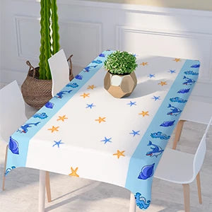 Under The Sea Party Supplies-98pcs Ocean Sea Party Tablewear Set-Marine Life Party Plates Cups Napkins Tablecloth Banner etc