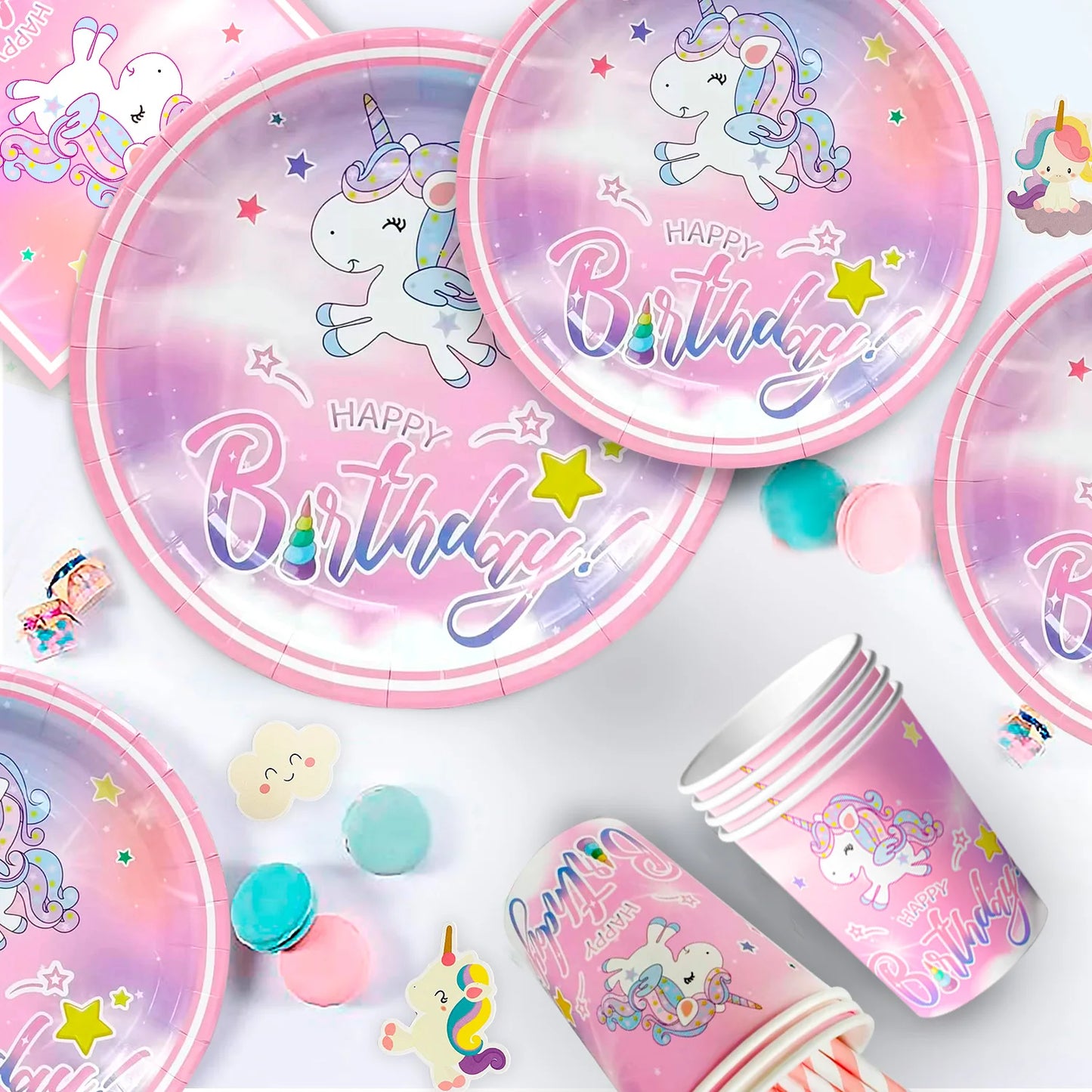 Unicorn Birthday Party Supplies,116pcs