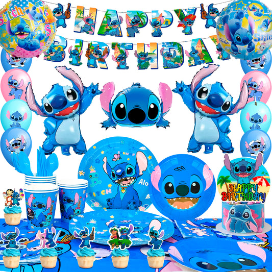 Cartoon Party Supplies,Cartoon Birthday Decorations&Cartoon and Angel Birthday Tableware Set - Cartoon Birthday Party Balloons Banner&Cartoon Party Plates Napkins Etc Cartoon Birthday Party Supplies