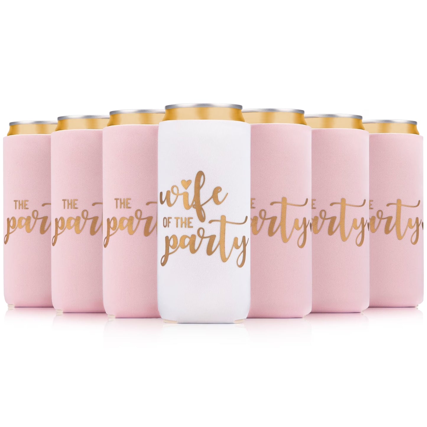 Prazoli Bachelorette Can Coolers, Bridal Party Gifts, Bridal Shower Party Favors, Slim, Wife of the Party, 12-Pack