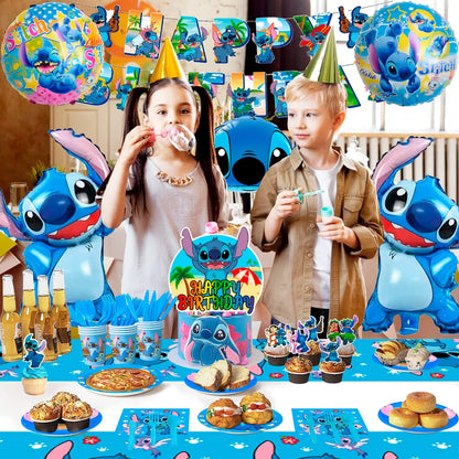 Cartoon Party Supplies,Cartoon Birthday Decorations&Cartoon and Angel Birthday Tableware Set - Cartoon Birthday Party Balloons Banner&Cartoon Party Plates Napkins Etc Cartoon Birthday Party Supplies