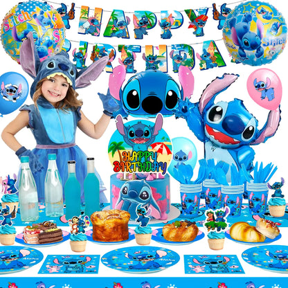 Cartoon Party Supplies,Cartoon Birthday Decorations&Cartoon and Angel Birthday Tableware Set - Cartoon Birthday Party Balloons Banner&Cartoon Party Plates Napkins Etc Cartoon Birthday Party Supplies