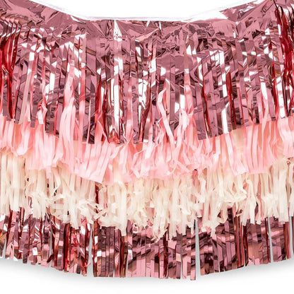 Tissue Paper & Metallic Foil Layered Fringe Garland