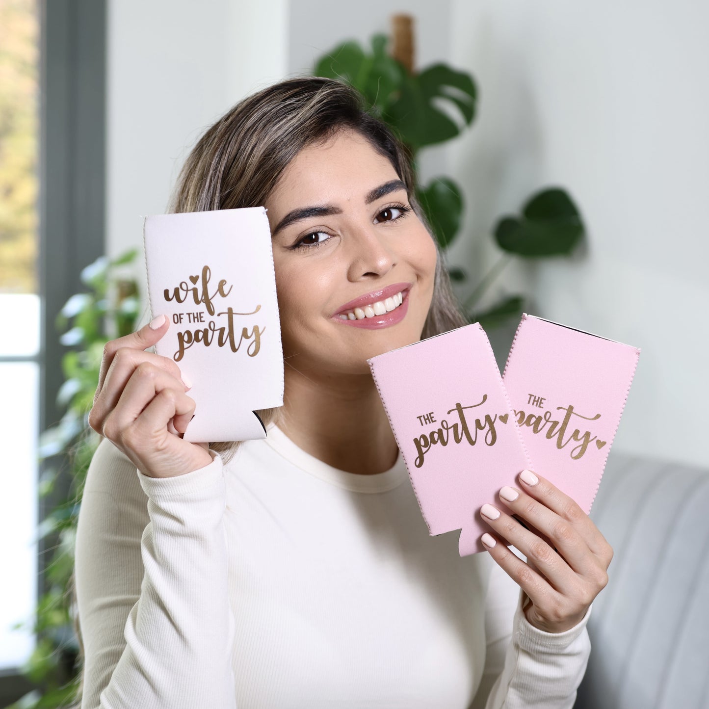 Prazoli Bachelorette Can Coolers, Bridal Party Gifts, Bridal Shower Party Favors, Slim, Wife of the Party, 12-Pack