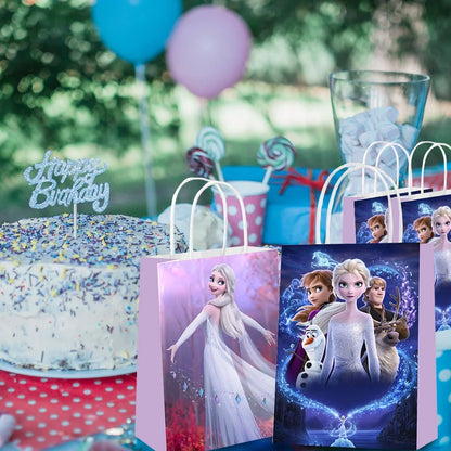 16Pcs Princess Party Favors Bags Birthday Party Supplies Animation Goodie Paper Bags Candy Bags Party Gift Bags for Girls Birthdays Baby Shower School Classroom Rewards Prizes